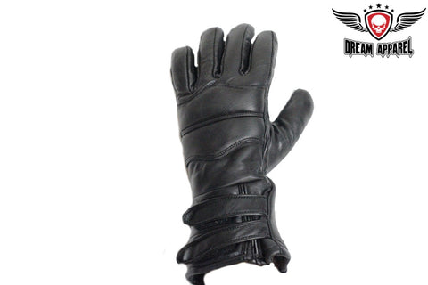 Leather Motorcycle Glove With Velcro & Lining