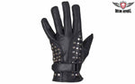 Womens Full Finger Motorcycle Gloves With Studs