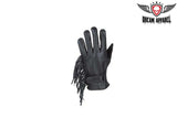 Women Full Finger Leather Gloves With Stylish Fringes