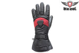 Motorcycle Full Finger Gloves With Red Stripe