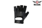Motorcycle Leather Fingerless Riding Gloves