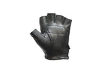 Motorcycle Leather Fingerless Gloves With Velcro & Gel Pads