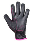 Pink-Heart Graphic Leather Gloves