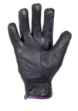 Purple-Heart Graphic Leather Gloves