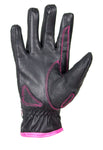 Pink-Rose Graphic Leather Gloves