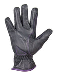 Purple-Rose Graphic Leather Gloves