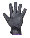 Purple-Rose Graphic Leather Gloves