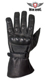 Men's Leather Gauntlet Gloves With Hard Knuckle Protector
