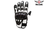 Mens Padded White Racing Gloves