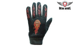 Motorcycle Textile Gloves With Flames