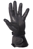 Womens Pink Full Finger Leather Gauntlet Gloves