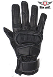 Men's Full Finger Leather Riding Gloves
