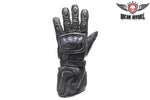 Motorcycle Gloves With Padded Wrist & Protective Gauntlet