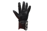 Men's Leather Racing Gloves With metal Knuckle Protector