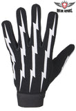 Black Mechanics Gloves with Lightning Bolts