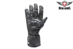 Men's Leather Racing Gloves With Velcro Strap