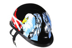 Jockey Style Novelty Motorcycle Helmet W/ USA flag & Double Eagle