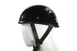 Womens Classic Eagle Style Novelty Helmet With Purple Rose Tribal Design