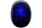 Shiny Blue Motorcycle Novelty Helmet With Burning Skull