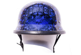 Blue Skull Graveyard German Novelty Motorcycle Helmet