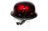 Burgundy Novelty Helmet with Horned Skeletons