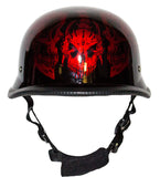 Burgundy Novelty Helmet with Horned Skeletons