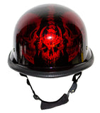 Burgundy Novelty Helmet with Horned Skeletons