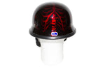 Burgundy Novelty Helmet with Horned Skeletons