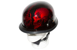 Burgundy Novelty Helmet with Horned Skeletons