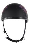 Flat Black Motorcycle Novelty Helmet With Fairy Design