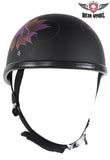 Flat Black Motorcycle Novelty Helmet With Fairy Design