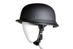 German Novelty Flat Black Helmet With Adjustable Chin Strap