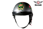 DOT Approved Silver Rose Motorcycle Helmet