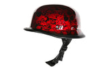 Burgundy Skull Graveyard German Novelty Helmet