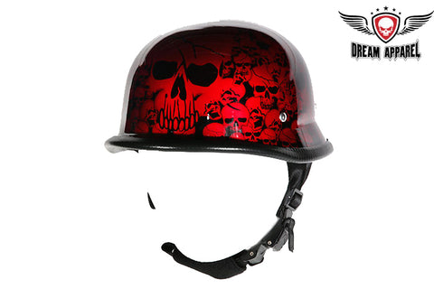 Burgundy Skull Graveyard German Novelty Helmet