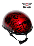Burgundy Boneyard Eagle Novelty Helmet with Skulls