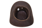 Genuine Brown Leather Gambler Hat