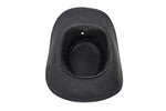 Genuine Black Leather Gambler Hat with Conchos