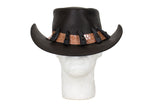 Genuine Black Leather Alligator Hat