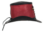 Red and Black Leather Deadman Top Hat