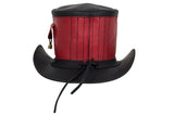 Red and Black Leather Deadman Top Hat