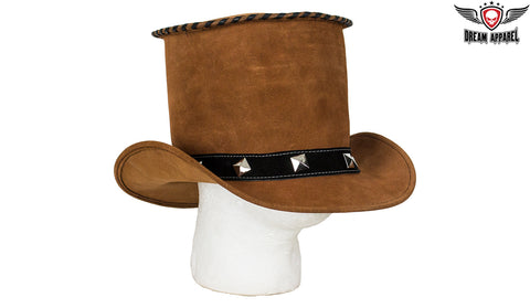Brown Suede Deadman Top Hat