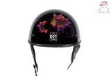 DOT Approved Low Profile Motorcycle Helmet With Fairy & Tribal Flowers