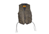 Kids Brown Leather Vest with Side Laces