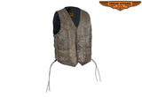 Kids Brown Leather Vest with Side Laces