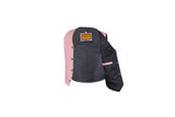 Kids Pink Leather Motorcycle Vest With Button Snap Closure