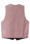 Kids Pink Leather Motorcycle Vest With Button Snap Closure