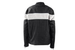 Women's Black Lightweight Textile Jacket W/ Silver Stripe