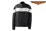 Women's Black Lightweight Textile Jacket W/ Silver Stripe