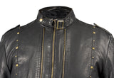 Women's Black Soft Jacket With Studs On Front & Back